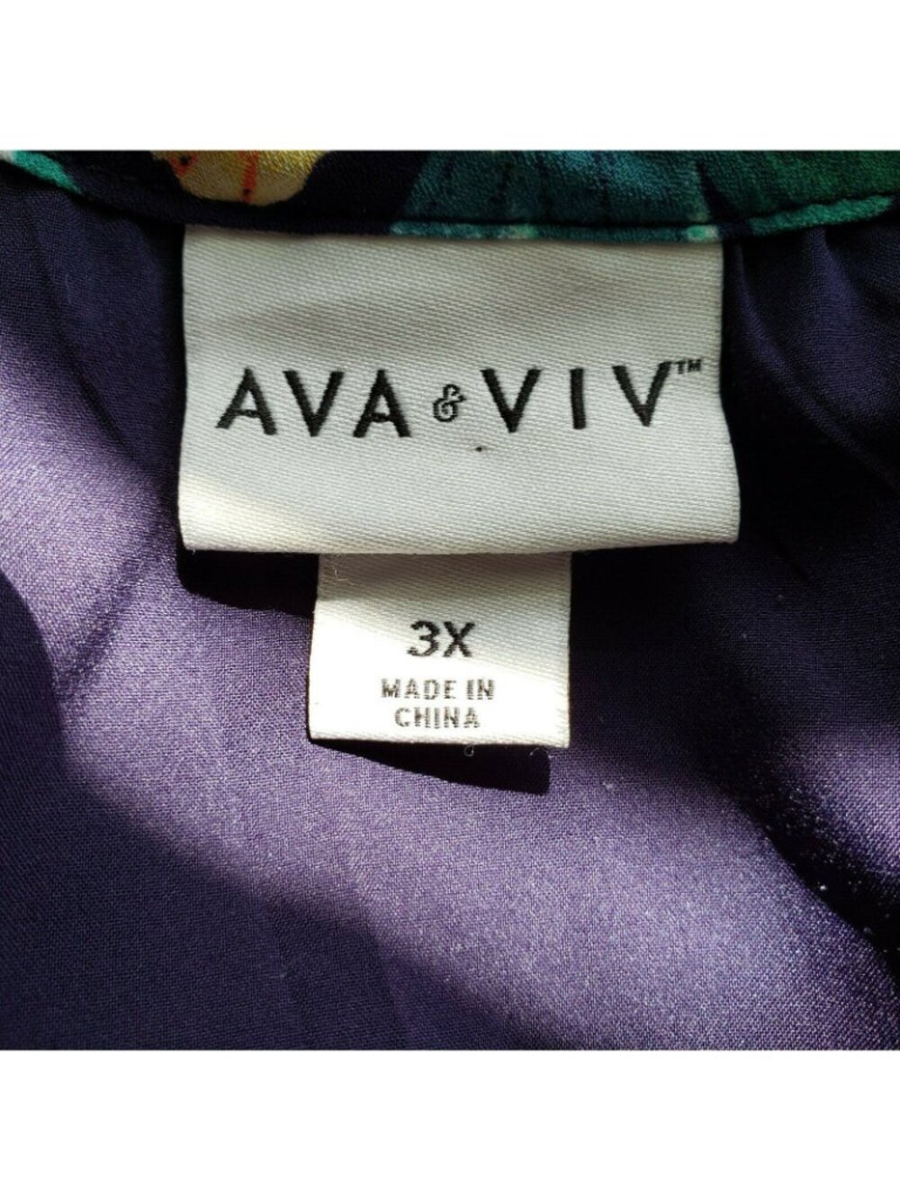Ava & Viv Womens Navy Floral Print Long Sleeve Sheath Dress Size 3X - Picture 10 of 11